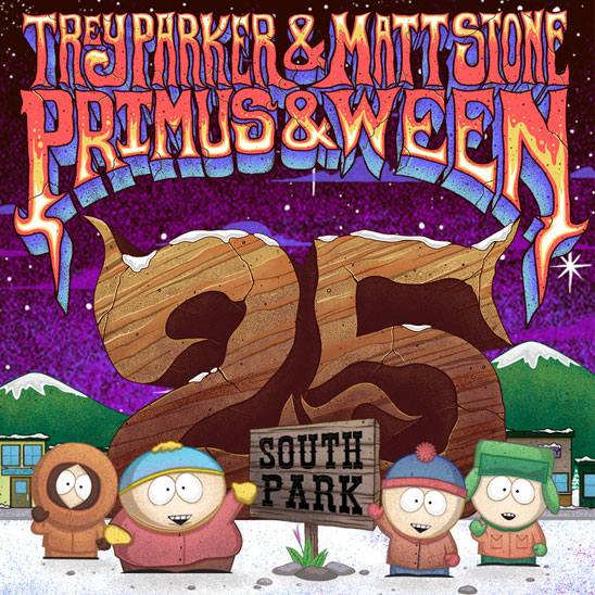 PRIMUS sz L LARGE South Park 25th Anniversary Concert Red Rocks (not WEEN,  RUSH